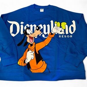 Disney Blue Goofy Graphic Crewneck Sweatshirt Disneyland- Size Large
